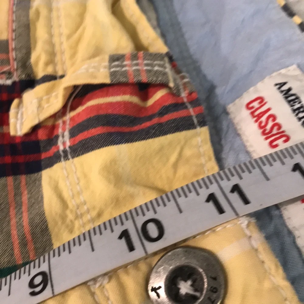 American‎ Eagle Shorts Mens 30 Yellow Plaid Preppy Eclectic Grandpa Golf Tennis